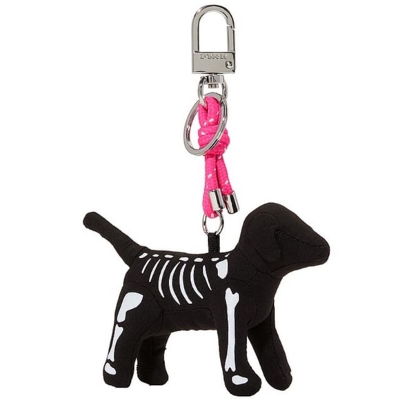 VS PINK HALLOWEEN SKELETON MICRO DOG KEYCHAIN (PRICE IS FIRM) - Picture 5 of 5